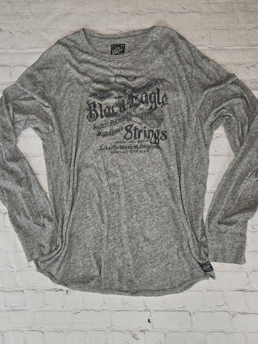 Vtg Y2k  Lucky Brand Black Eagle Snake Long Sleeve XL Skater Rocker Grunge